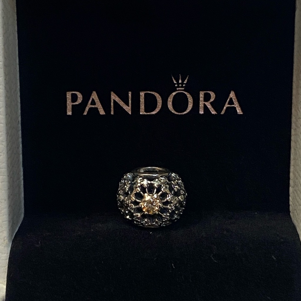 Pandora Inner Radiance Sparkling Sunburst Charm CZ Retired Bead